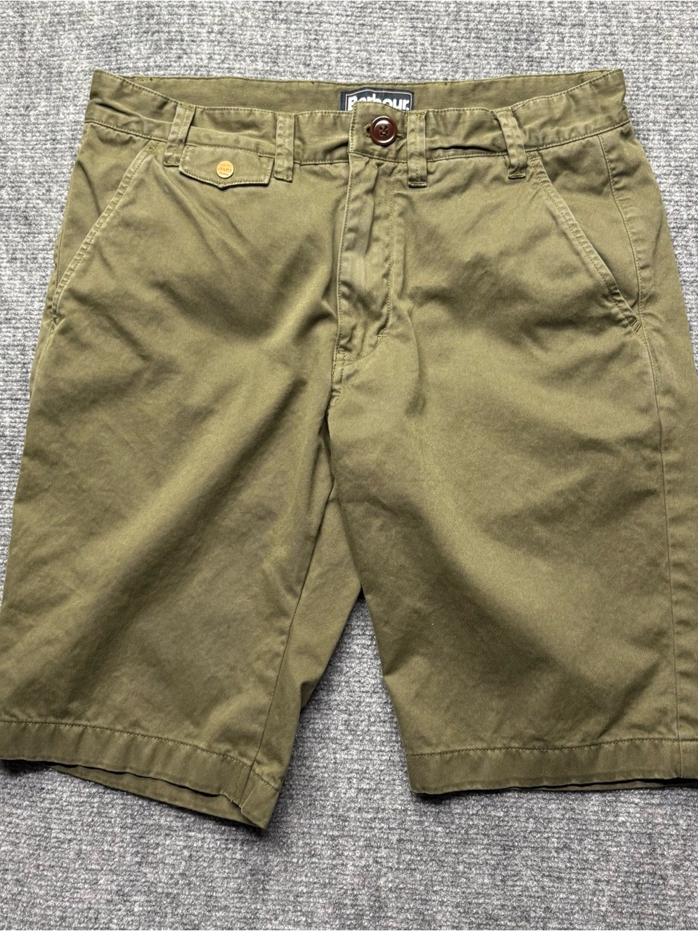 Barbour Chino Shorts Men 30 10" Olive Green Regular Fit Preppy 100% Cotton